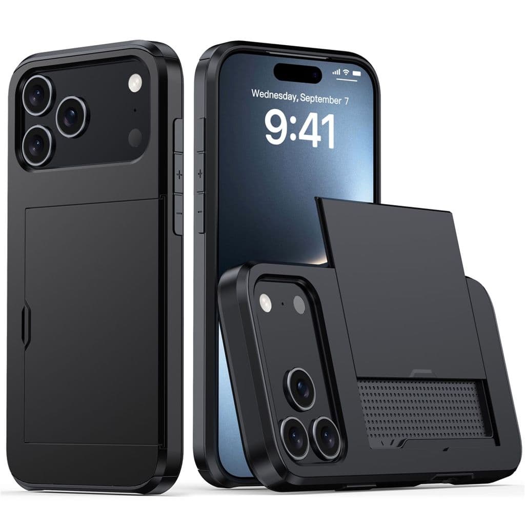 iPhone 17 Pro Max Skal med kortfack - Svart