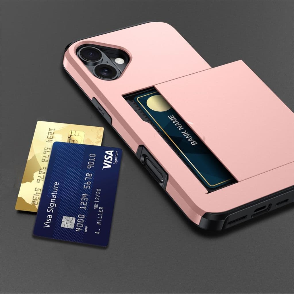 iPhone 16 Plus-Skal med kortplats - Roséguld