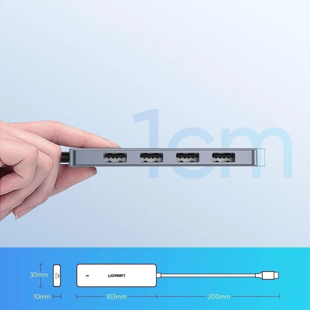 Ugreen 4-port USB 3.0 Hubb med USB-C-strömförsörjning