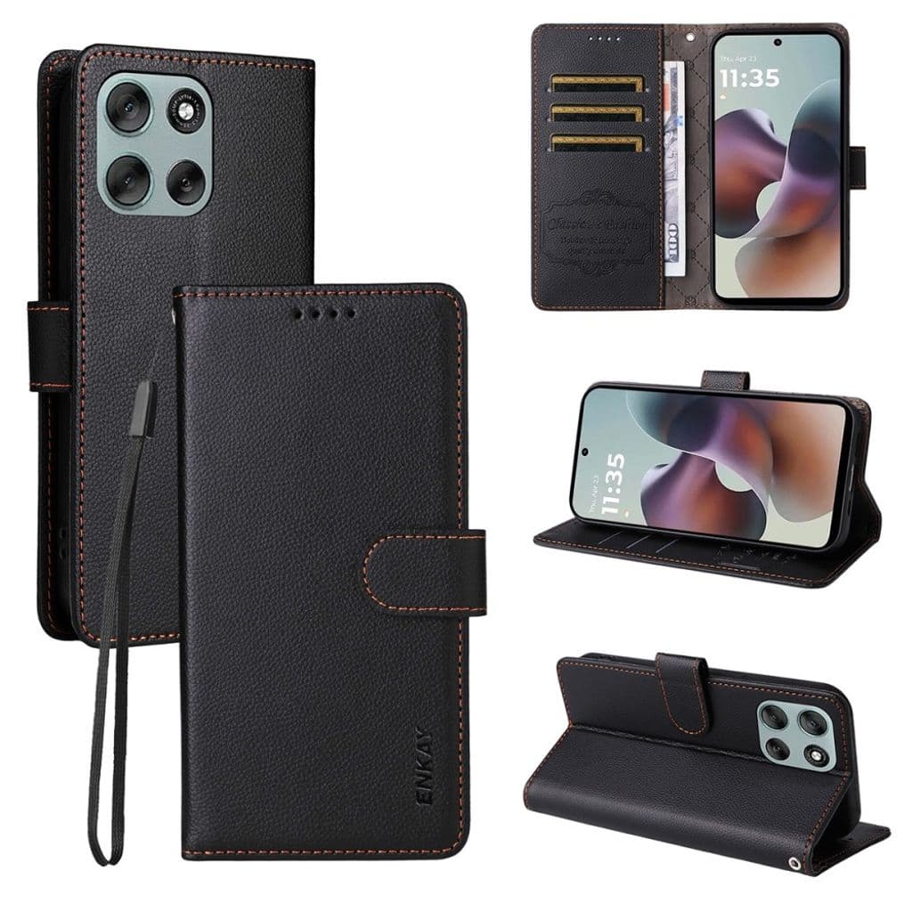 ENKAY HAT PRINCE Motorola Moto G86 5G / G86 Power 5G plånboksfodral - svart