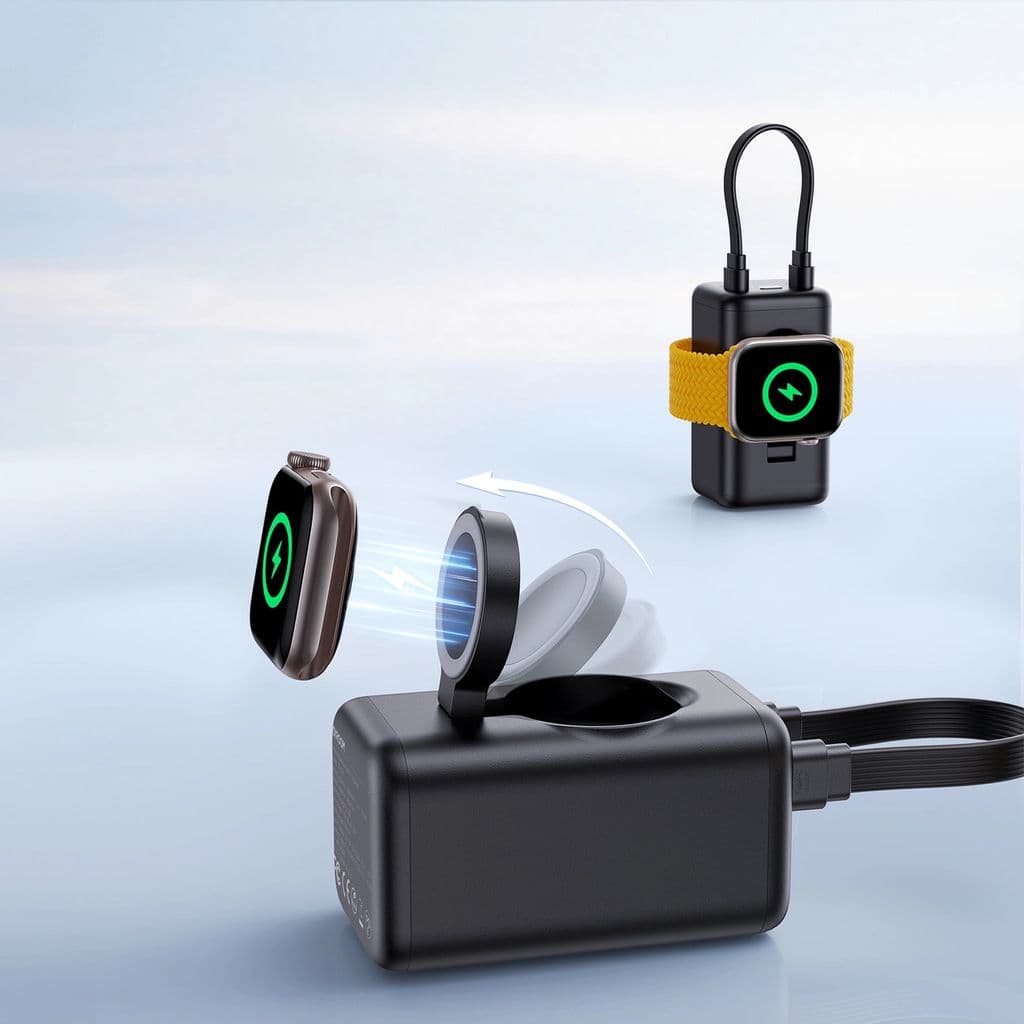 Joyroom USB-C / Apple Watch Magnetisk Trådlös laddare Powerbank 5000mAh - Svart - Bild 5