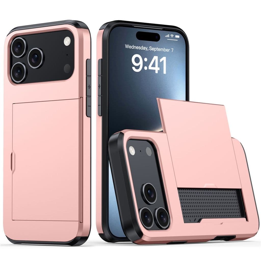 iPhone 17 Pro Skal med kortfack - Roséguld