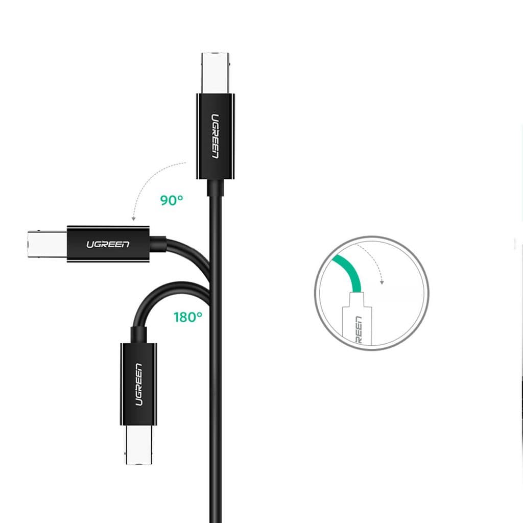 Ugreen USB-C till USB-B 2.0 Skrivarkabel 1m - Svart