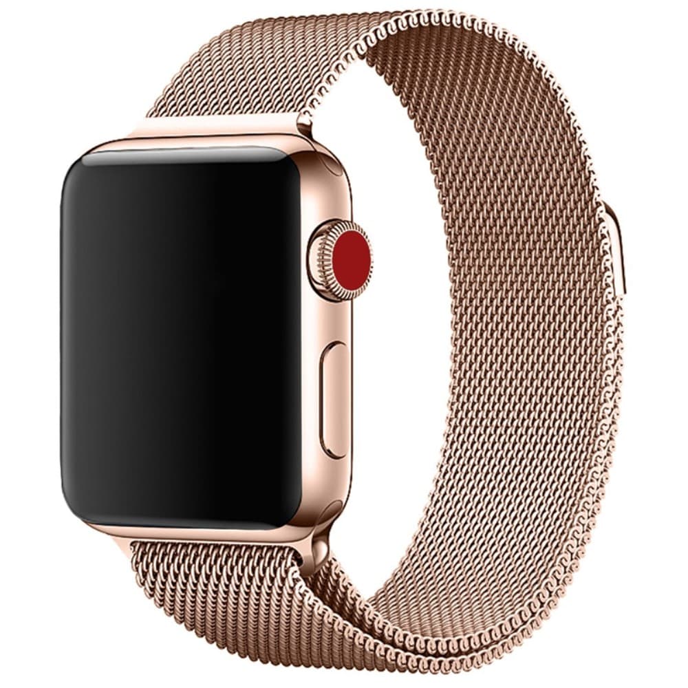 Apple Watch 42/44/46/49mm Klockarmband Milanese - Roséguld