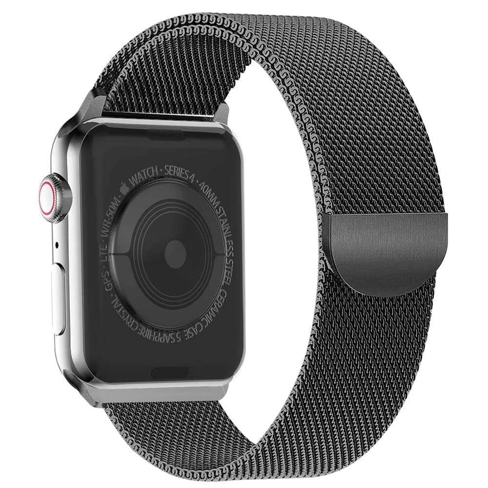 Apple Watch 42/44/46/49mm Klockarmband Milanese - Svart