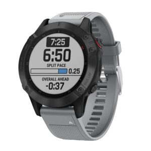 Garmin Fenix 7/6/6 Pro/Forerunner935/945 etc. Klockarmband i silikon - Grå