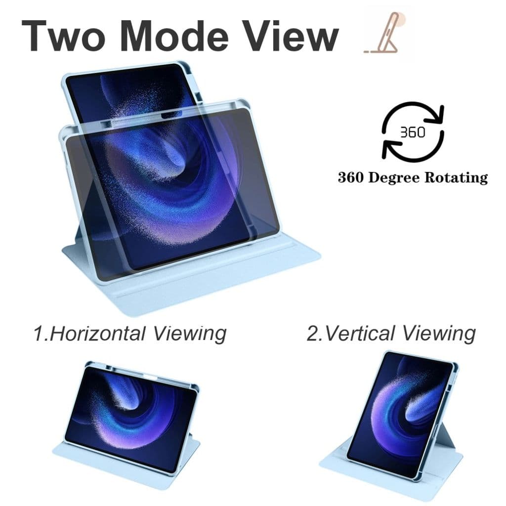 Xiaomi Pad 6 / Pad 6 Pro-fodral med roterande stativ - Babyblå