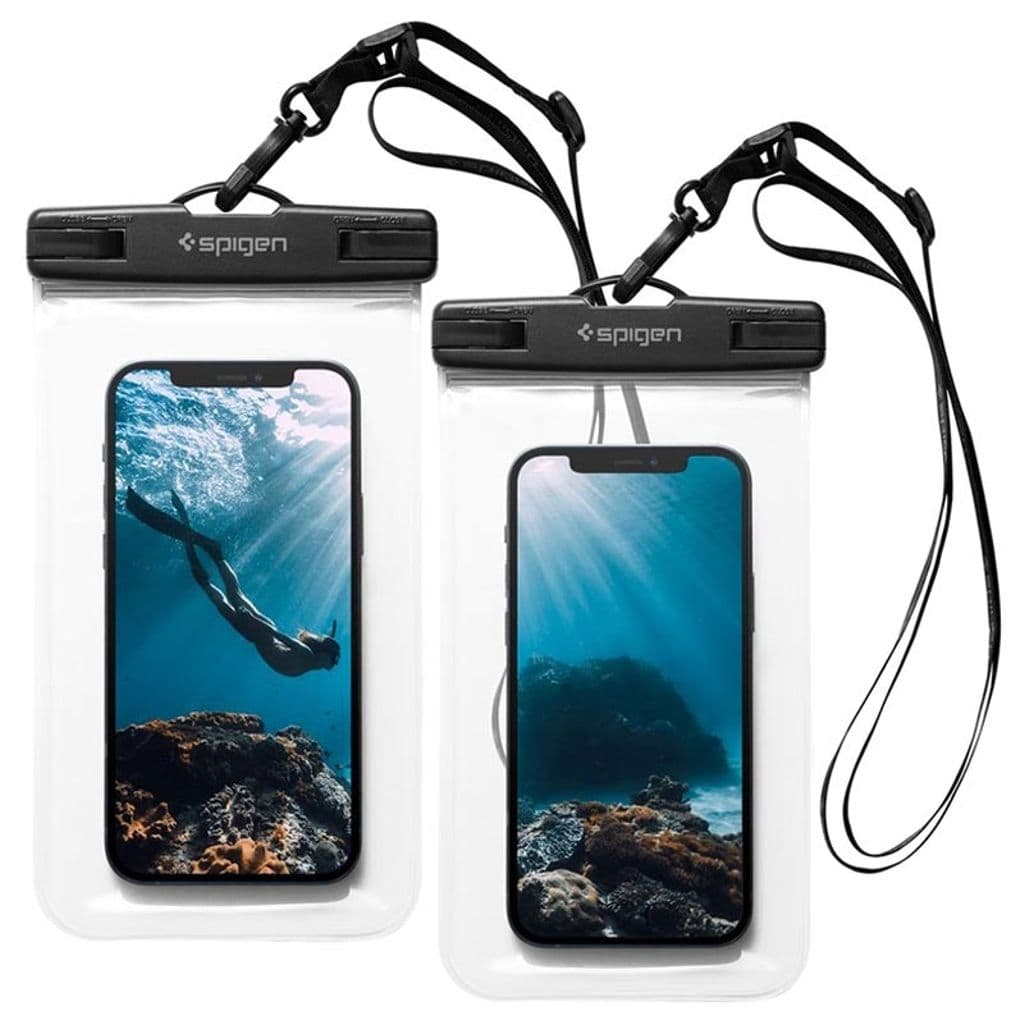 Spigen A601 Universal vattentätt fodral , 2-pack - Crystal Clear