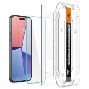 Spigen iPhone 15 Pro Max Glas.Tr "Ez Fit" Skärmskydd Härdat Glas, 2-Pack - Clear