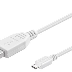 Goobay USB 2.0-kabel, micro-USB till USB-A, 1,8m, vit