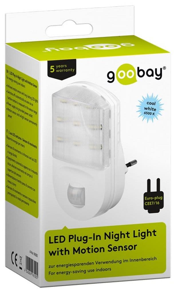 Goobay LED Nattlampa med Rörelsedetektor - Vit