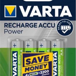 VARTA Recharge Accu Power AA-batteri 2100 mAh, 4-pack