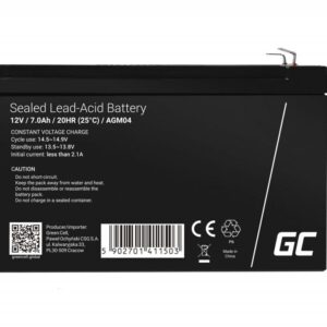 Green Cell AGM VRLA 12V 7Ah underhållsfritt batteri för UPS-enheter