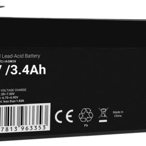 Green Cell 6V 3.4Ah VRLA Batteri för Larm, Kassaapparater, Leksaker