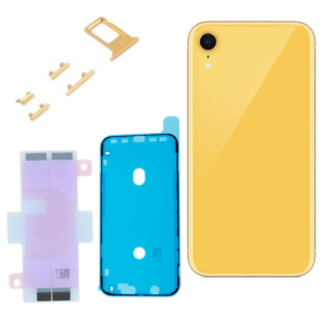 iPhone XR Komplett Baksida i Glas med Ram - Gul