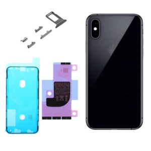 iPhone XS Komplett Baksida i Glas med Ram - Svart