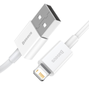 Baseus Superior Fast Charge USB-A till Lightning Kabel, 2.4A, 1m - Vit