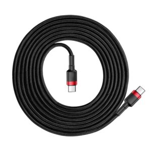 Baseus Cafule USB-C till USB-C Kabel, QC 3.0, PD, 3A, 2m - Svart