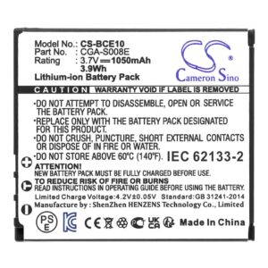 Batteri till CGA-S008/DMW-BCE10/VW-VBJ10 ersättningsbatteri