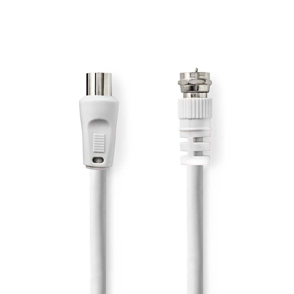 Antennkabel, F Hane till IEC (Koax) Hane, Nikelplaterad, 5m