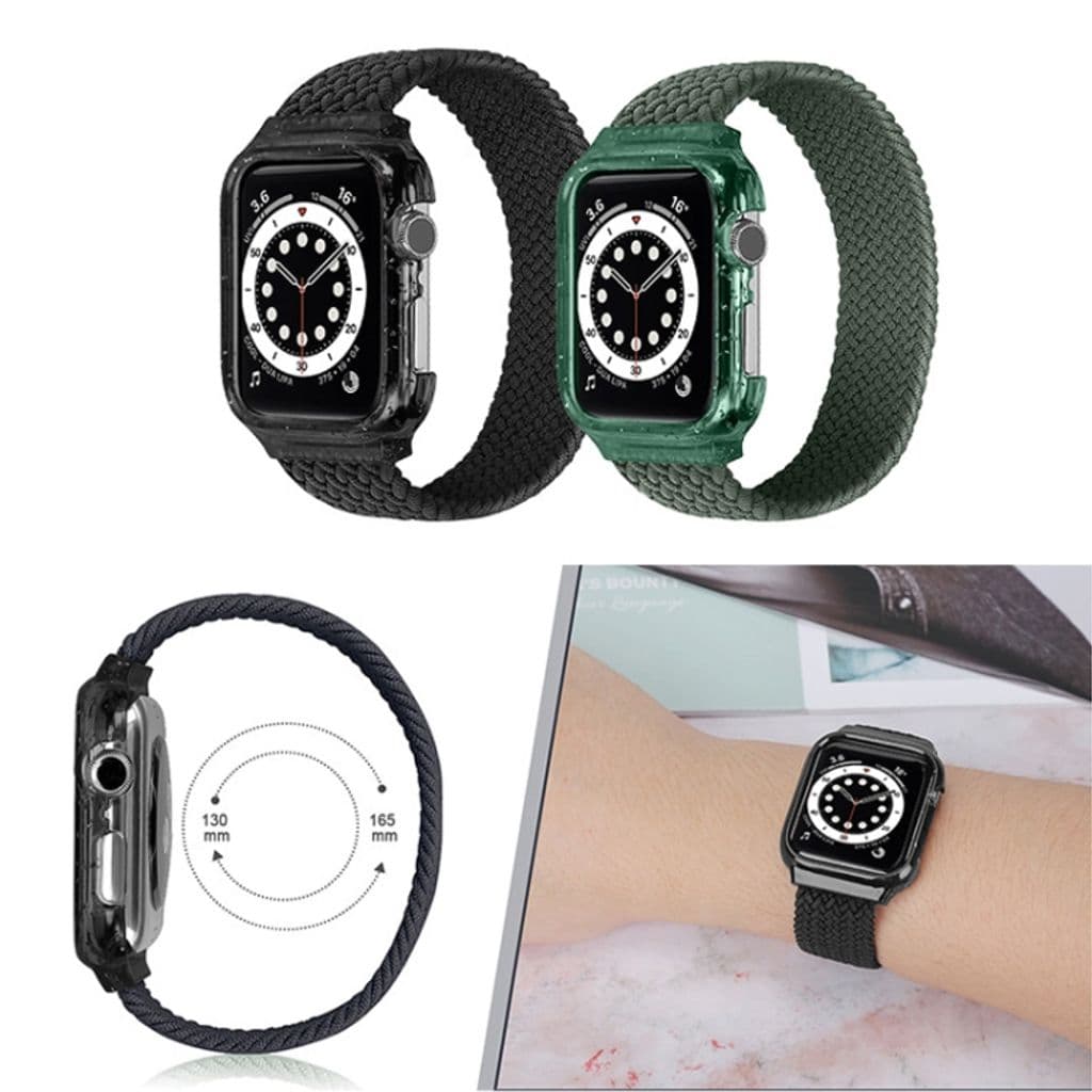 Apple Watch 38/40/41/42mm Flätat Nylon Klockarmband - Rosa