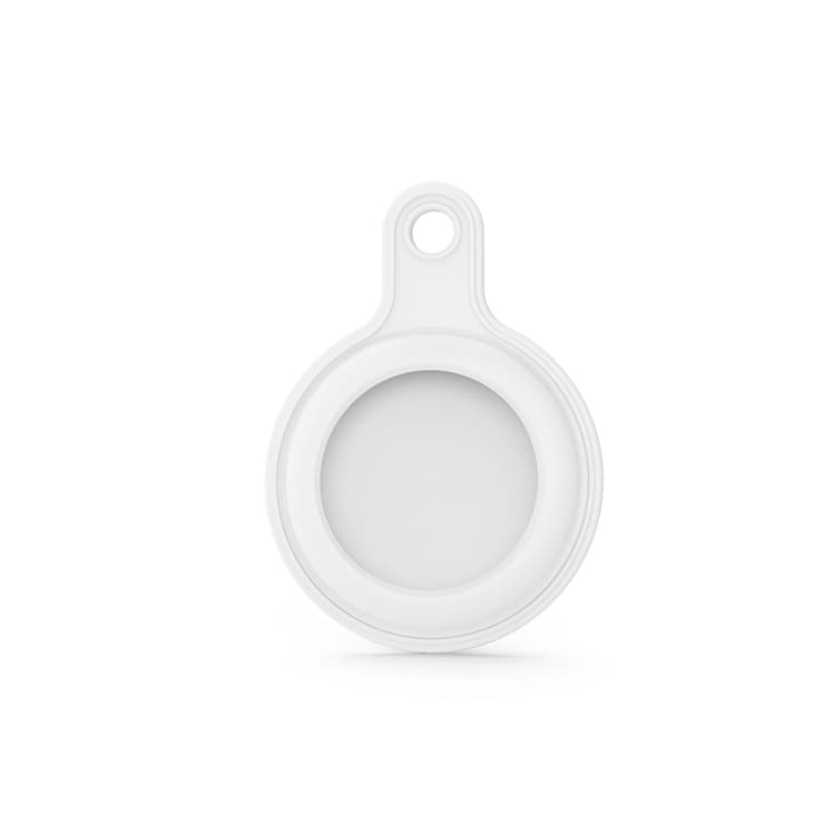Nyckelring Skal i Silikonläder till Apple AirTag - Vit