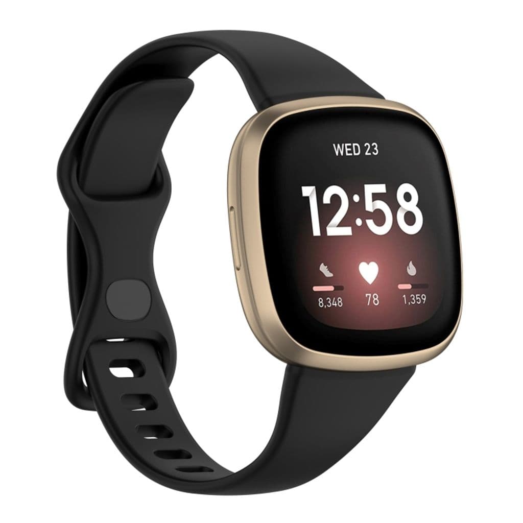 Bekvämt Fitbit Versa 4/ 3 band - Svart