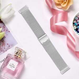 Modernt Fitbit Versa 4 etc. band - Silverfärgat