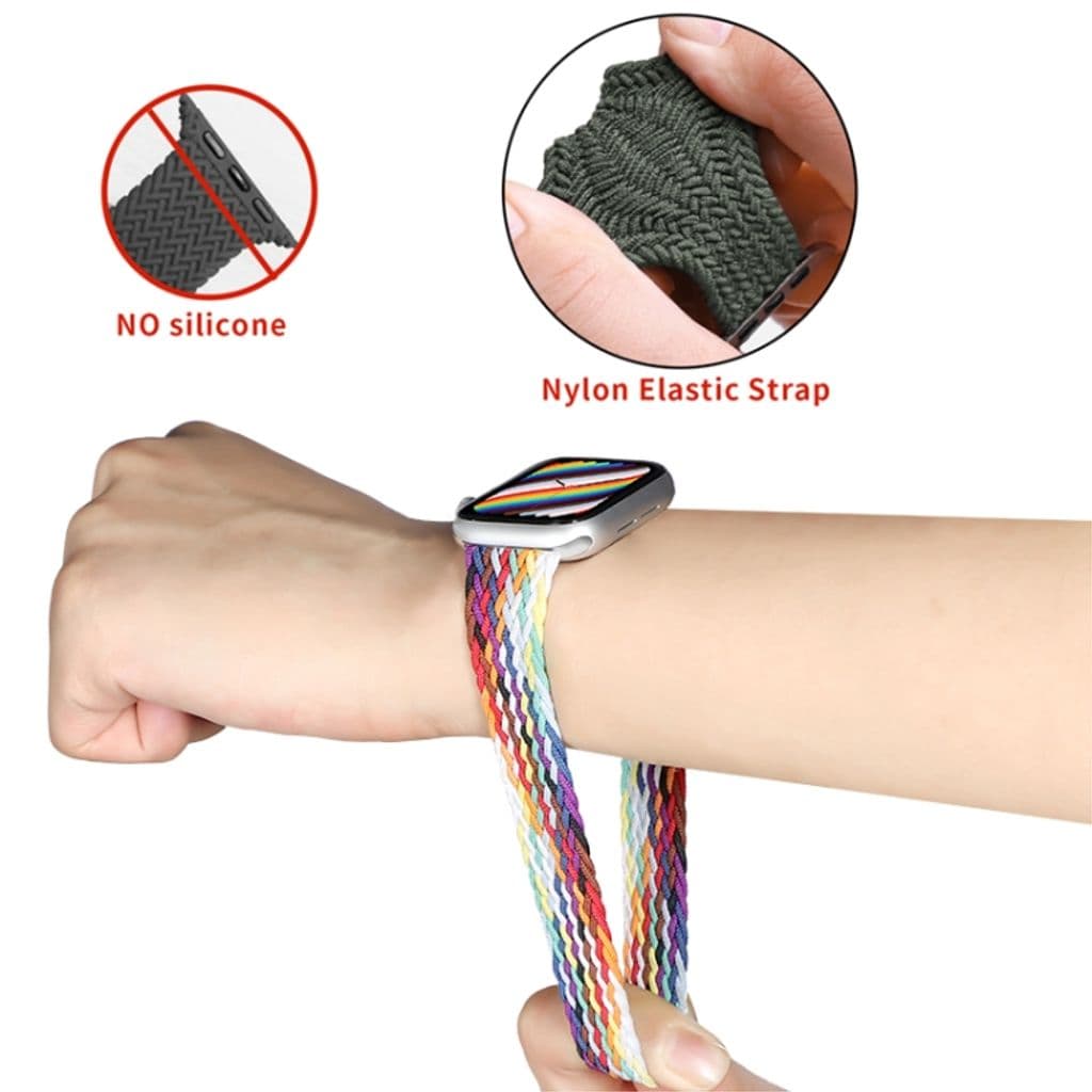 Apple Watch 42/44/46/49mm Klockarmband Flätat Nylon - Svart