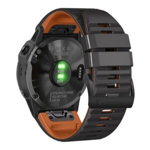 Garmin Fenix 7X / 6X / 5X Tvåfärgat klockarmband i silikon - Svart