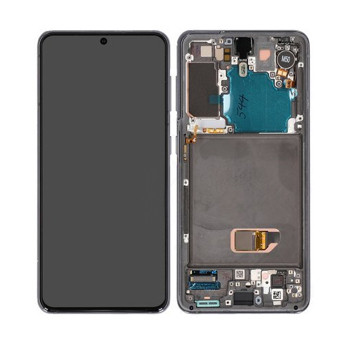 Samsung Galaxy S21 5G LCD-skärm med frontkamera - Phantom Grey