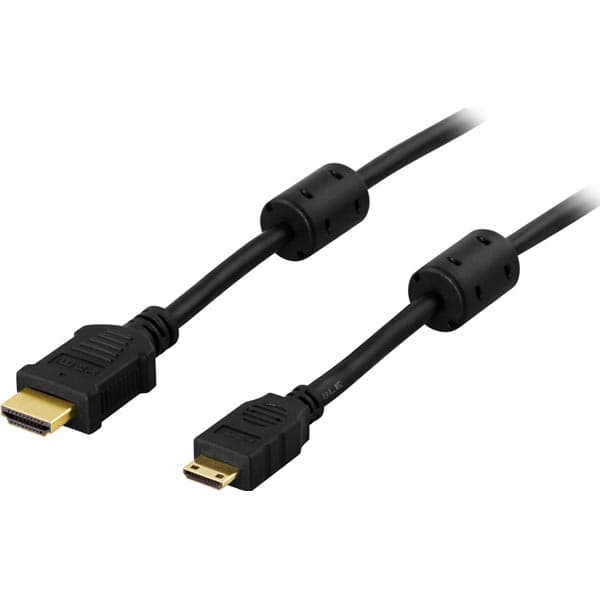 DELTACO HDMI-kabel, hane till mini hane, 5m, svart