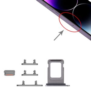 SIM-kortfack och sidoknappar för iPhone 14 Pro Max, Svart