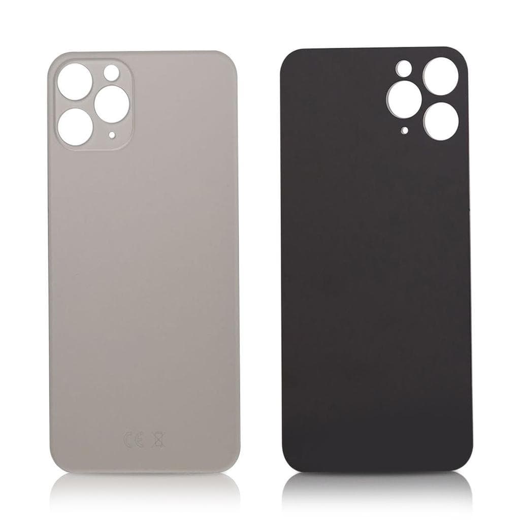 iPhone 11 Pro Max Bakglas utan logga Hög kvalitet Silver