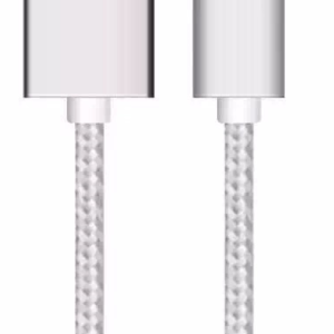 SiGN USB kabel med Lightning för iPhone & iPad Silver/nylon, 2.4A, 1m