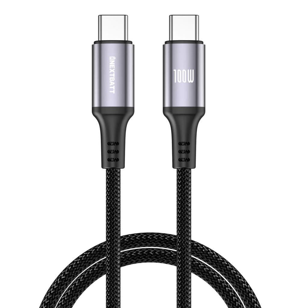 NEXTBATT USB-C till USB-C kabel 100W, 5A, 2m - Svart