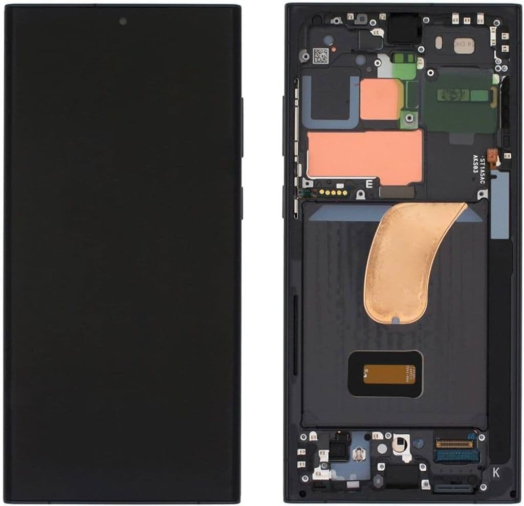 Samsung S23 Ultra Original Display Monterad Ram - Svart
