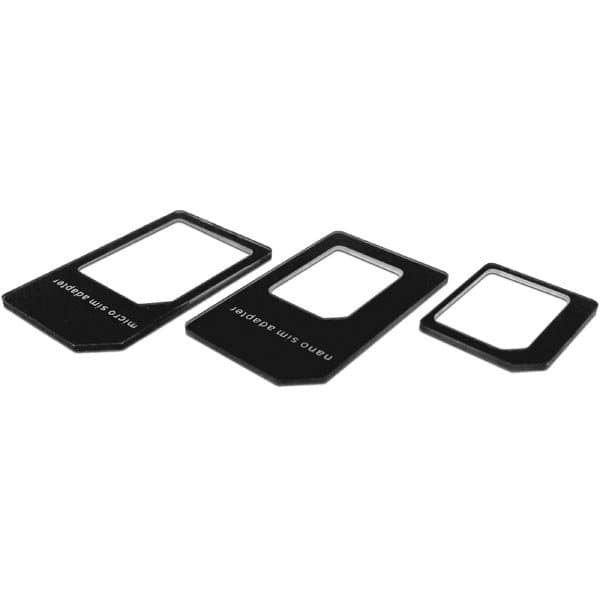 DELTACO SIM-kortadapter för micro/mini/nano SIM, svart