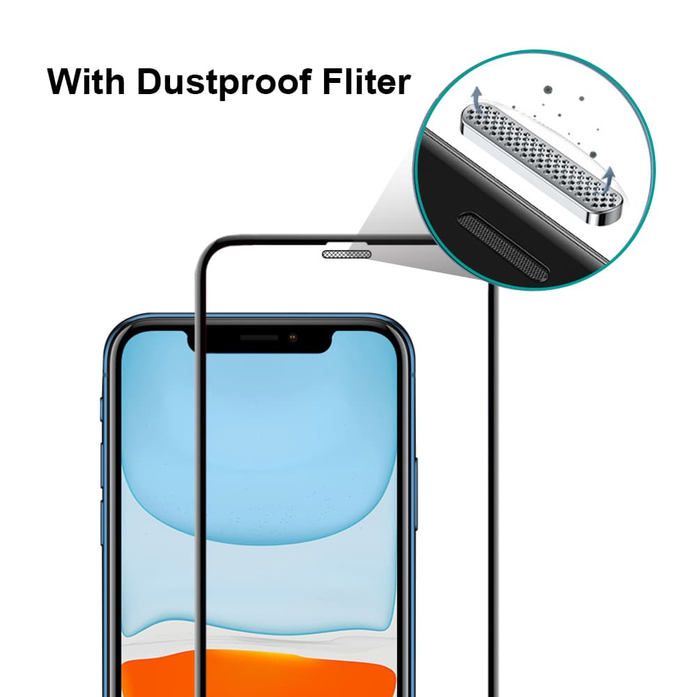 SiGN 3D Skärmskydd i Härdat Glas med Dust Mesh till iPhone XR & iPhone 11
