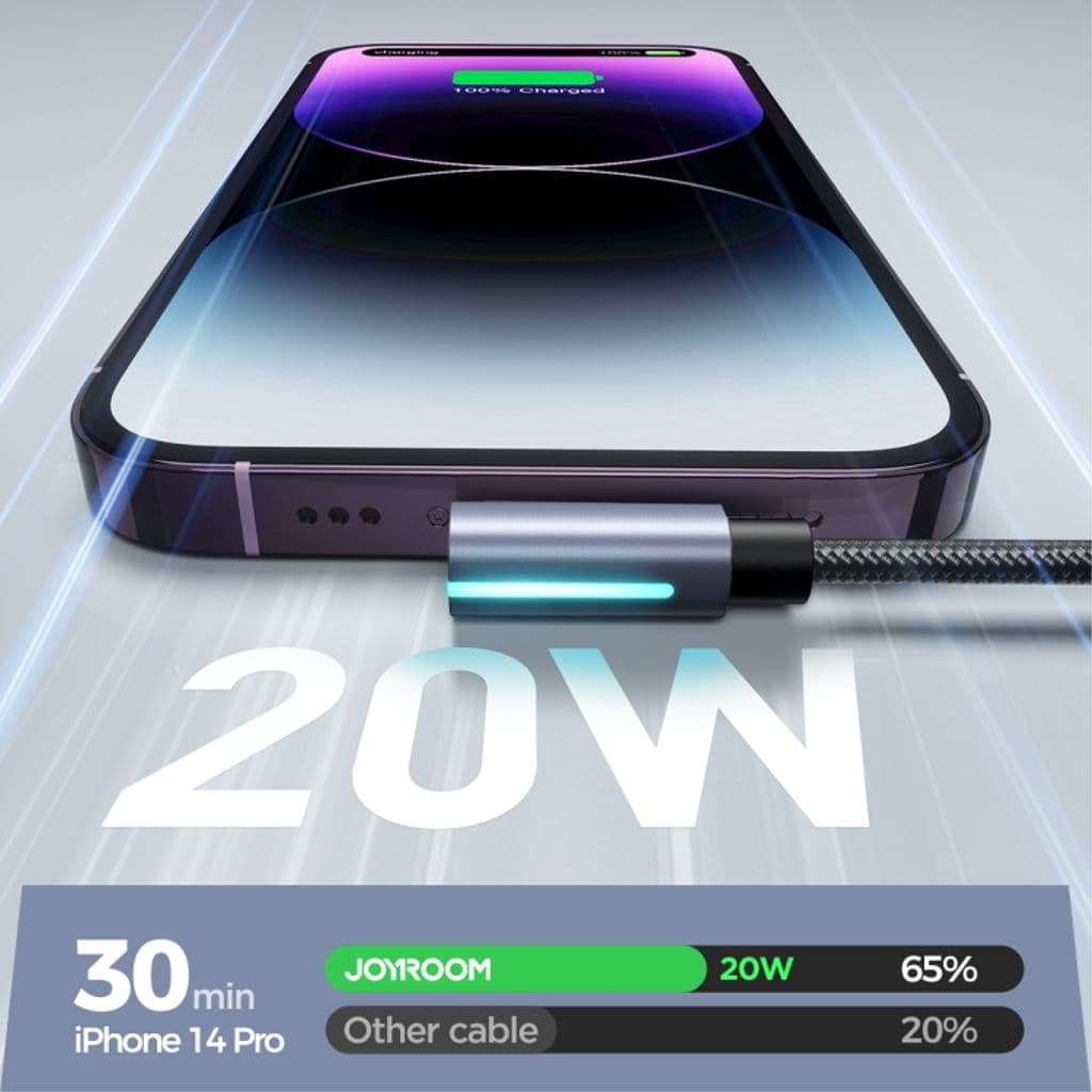 SiGN USB-C till Lightning Kabel 1.2m, 20W - Svart