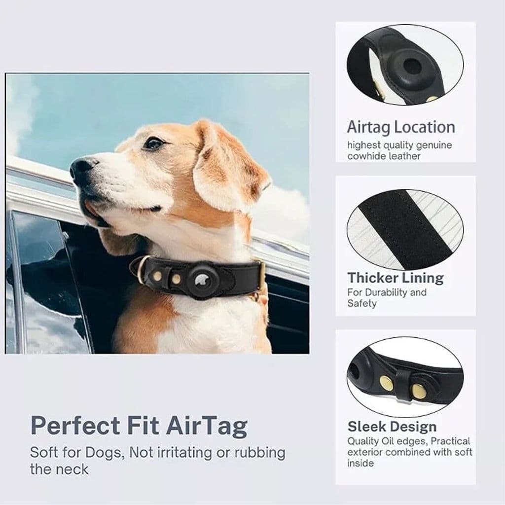 Hundhalsband till Airtag Winter L - Svart
