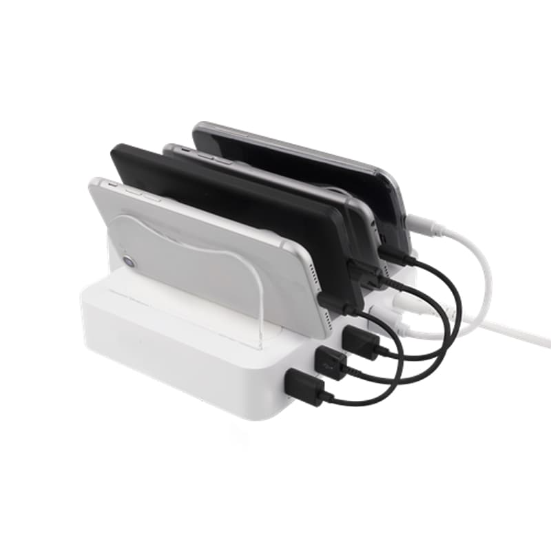 SiGN Laddningstation 4xUSB, 2.4A, 4.4A, 1.5m Kabel - Vit