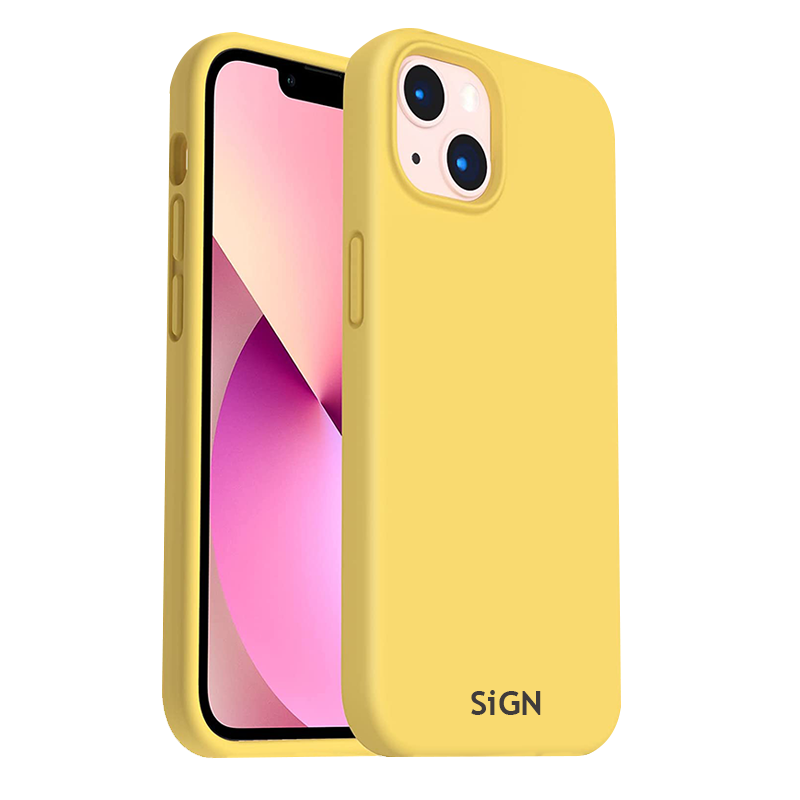 SiGN Liquid Silicone skal till iPhone 14 Plus - Gul
