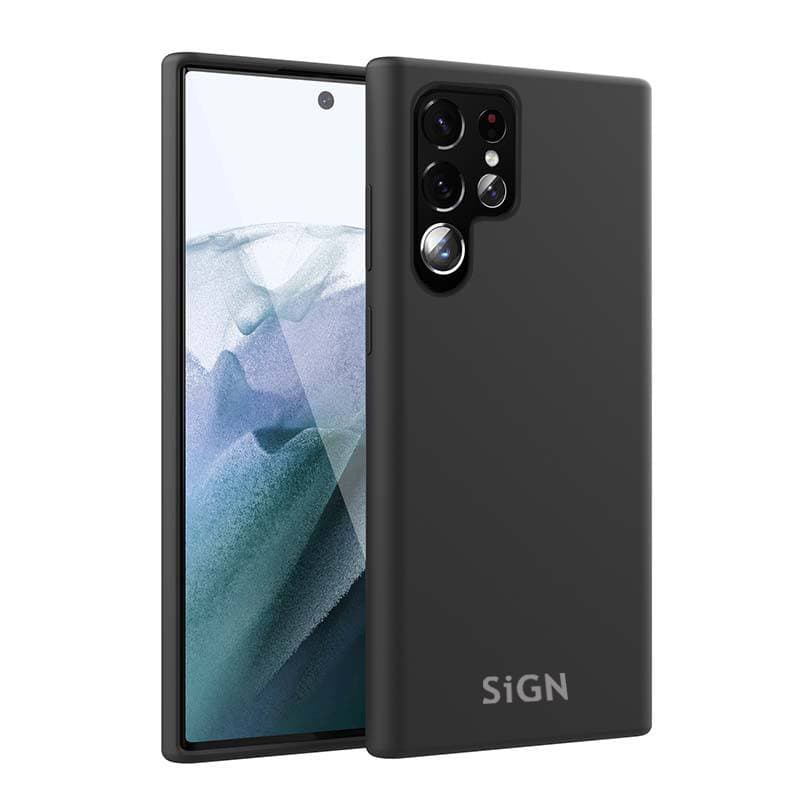 SiGN Liquid Silicone skal till Samsung Galaxy S22 Ultra - Svart