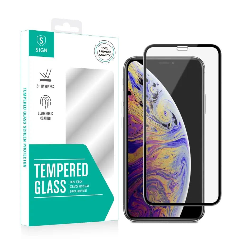 SiGN Skärmskydd i Härdat Glas för iPhone 11 Pro- X-XS med Monteringsram