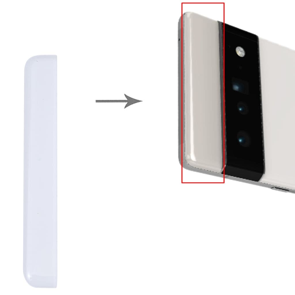 Front Upper Top Bakre skal till Google Pixel 6a (vit)