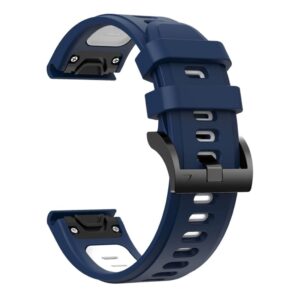 Garmin Fenix 6 Sapphire GPS Tvåfärgat Klockarmband i Silikon - Blå / Vit