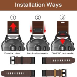 Garmin Fenix 7 Pro 47mm Klockarmband i PU-läder - Brun