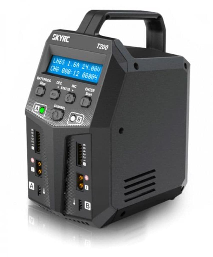 SkyRC T200 XT60 Laddare 240VAC/12VDC 12A 2x100W