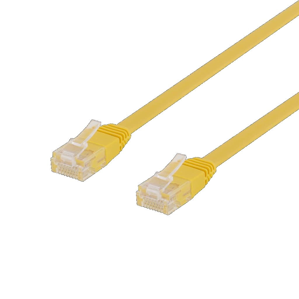 DELTACO Cat6 nätverkskabel, flat, 0,3m, 250MHz, gul